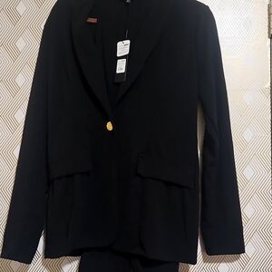 Fashion Nova Black blazer with pants matching set size Large
